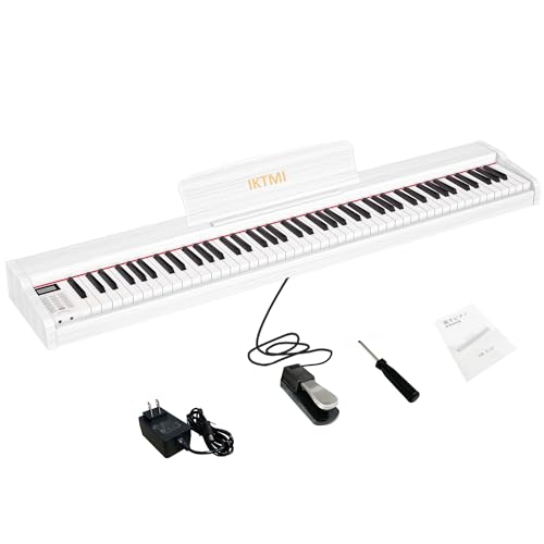 IKTMI 88鍵盤デジタルピアノ オレンジ Amazon | IKTMI 電子ピアノ 88鍵盤 ペダル付き 木製 電子 ピアノ
